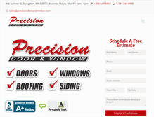 Tablet Screenshot of precisiondoorandwindow.com